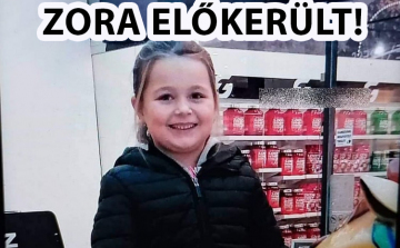 Zora épségben előkerült!